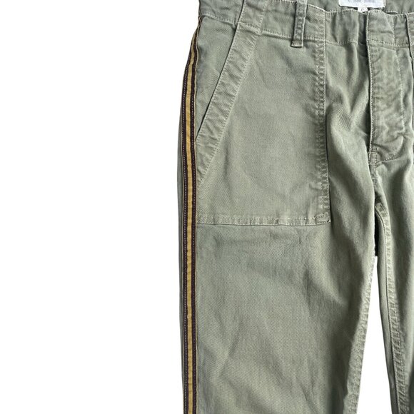 Nili Lotan Army Green with Tape Trim Detail Ankle Length Pant in Size 0 - Picture 4 of 9